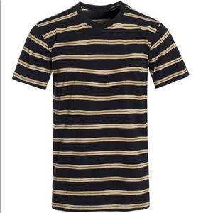 MENS BLACK AND YELLOW STRIPE T SHIRT